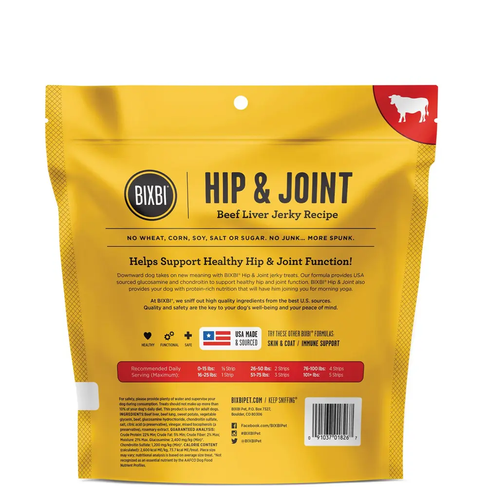 BIXBI Hip & Joint Beef Liver Jerky Recipe Dog Treats - Image 2